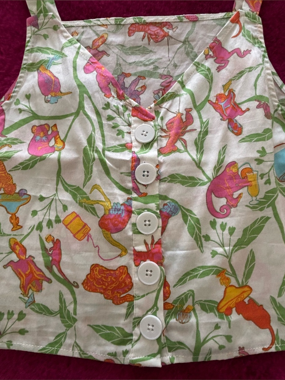 ModCloth, Crop Tank w/ Monkey Print, NEW! - Picture 3 of 4